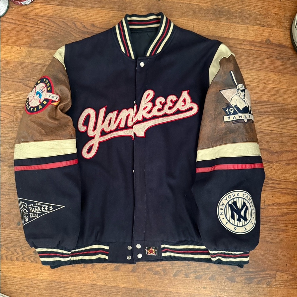 Vintage MLB Jeff Hamilton New York Yankees JH Fully embroidered Size L Used